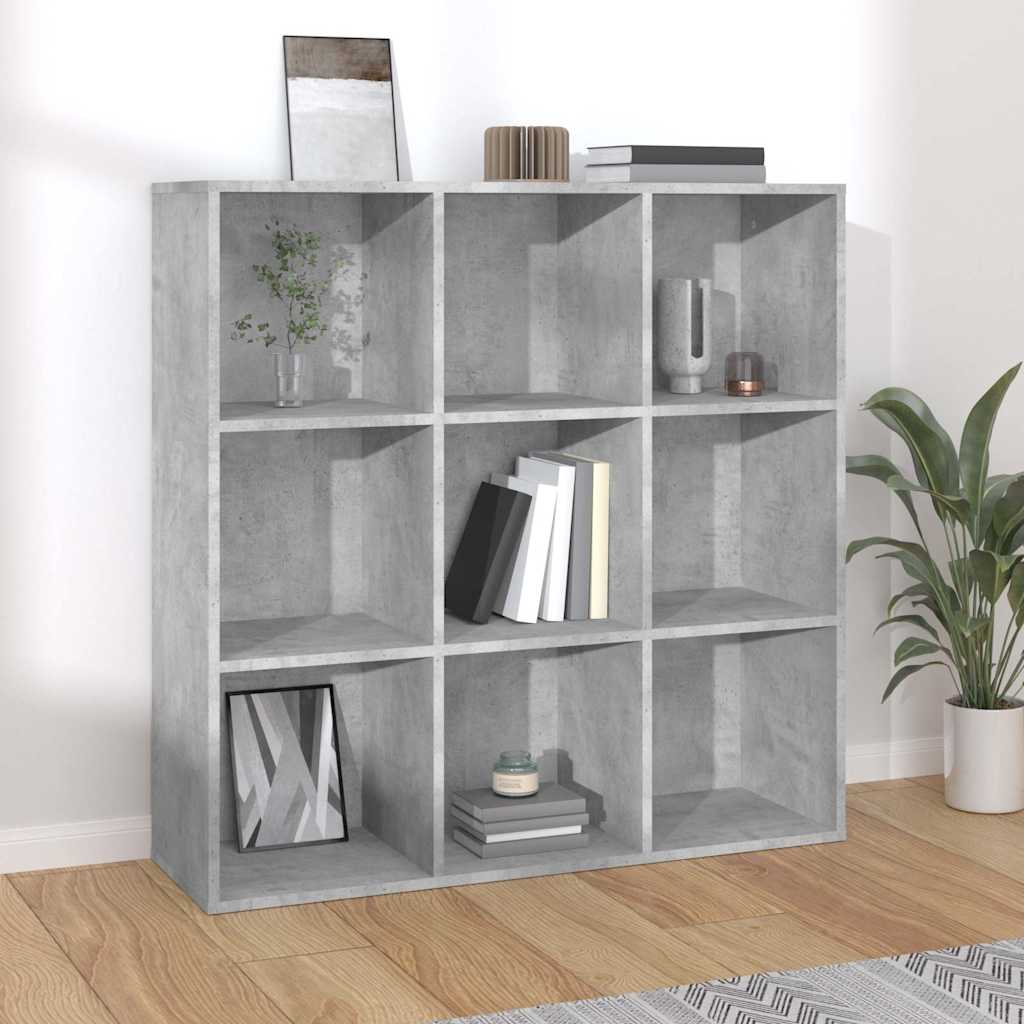 801129 vidaXL Book Cabinet Concrete Grey 98x29x97,5 cm Engineered Wood