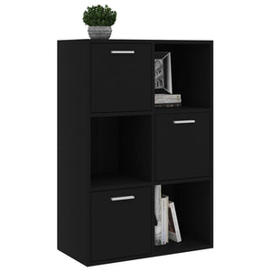 vidaXL Storage Cabinet Black 60x29.5x90 cm Engineered Wood