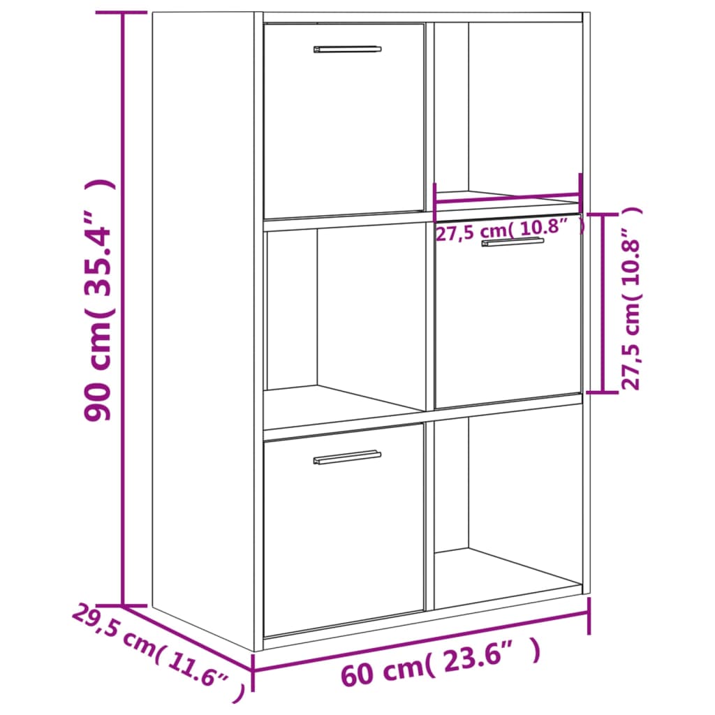 vidaXL Storage Cabinet | Sonoma oak | Engineered wood | Medium | Storage Cabinet