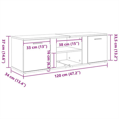 vidaXL TV Cabinet White 120x34x37 cm Engineered Wood
