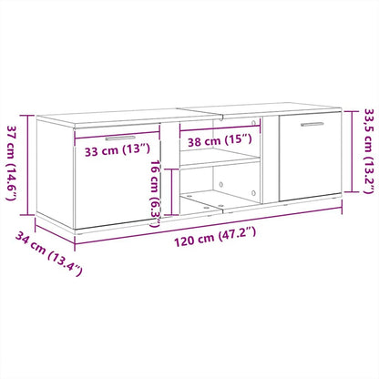 vidaXL TV Cabinet Sonoma Oak 120x34x37 cm Engineered Wood