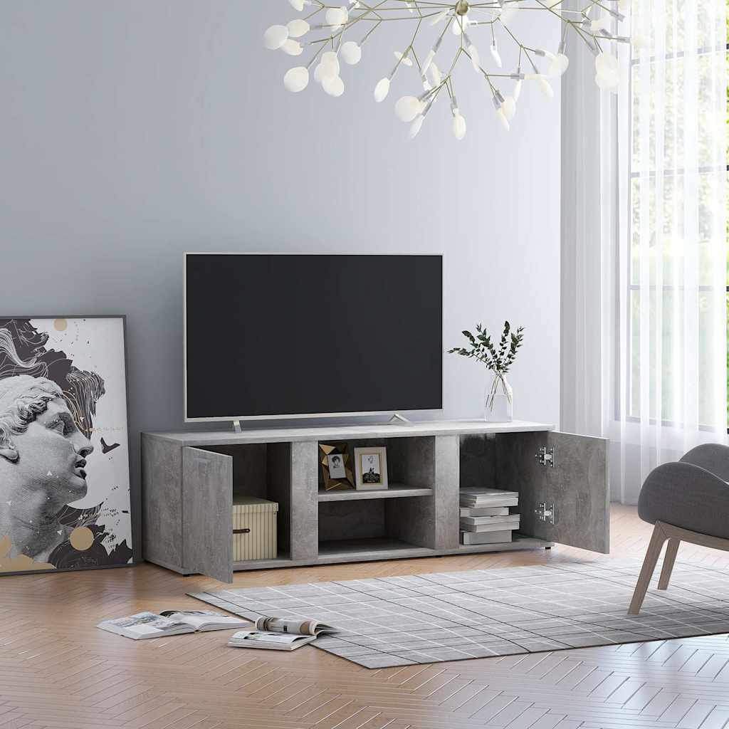 vidaXL TV Cabinet Concrete Grey 120x34x37 cm Engineered Wood