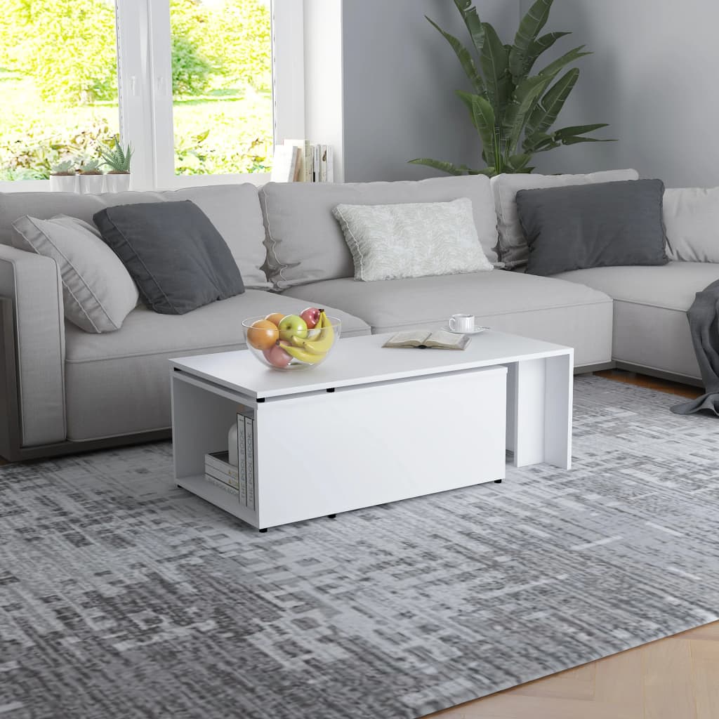vidaXL Coffee Table White 150x50x35 cm Engineered Wood