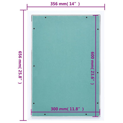 vidaXL Access Panel with Aluminium Frame and Plasterboard 300x600 mm