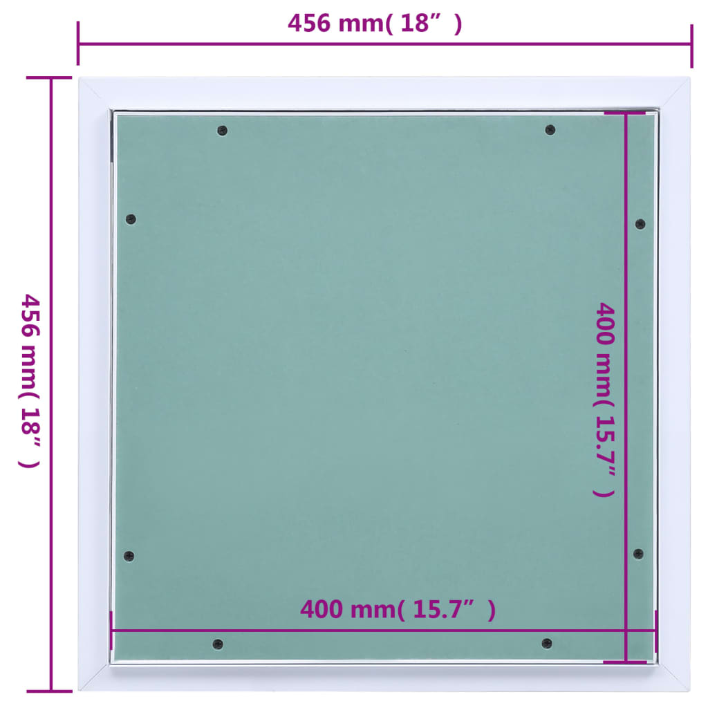 vidaXL Access Panel with Aluminium Frame and Plasterboard 400x400 mm
