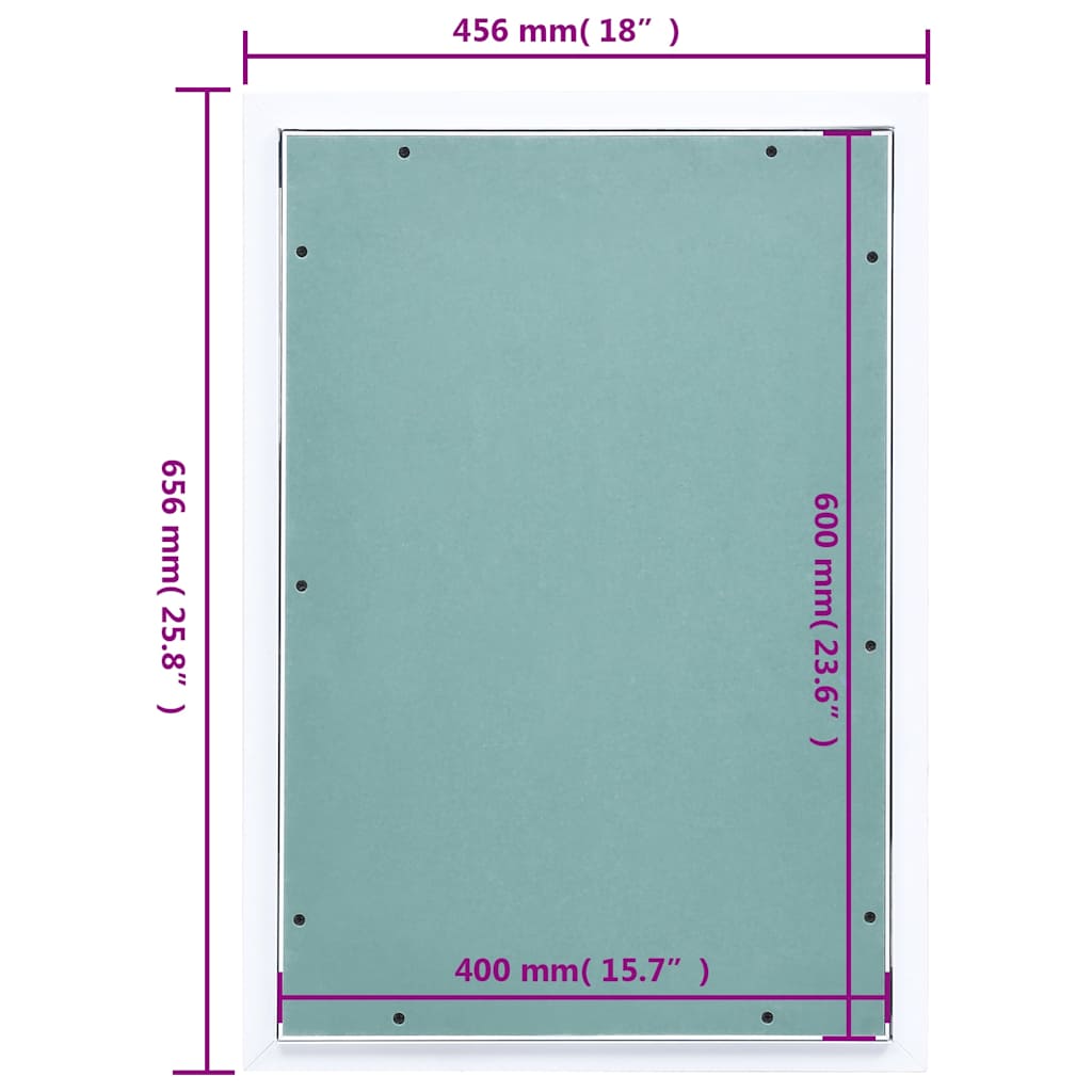 vidaXL Access Panel with Aluminium Frame and Plasterboard 400x600 mm