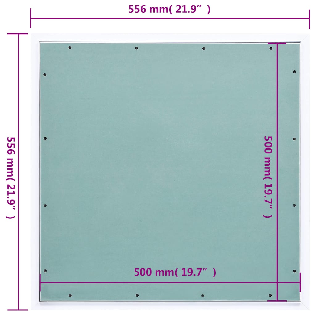 vidaXL Access Panel with Aluminium Frame and Plasterboard 500x500 mm