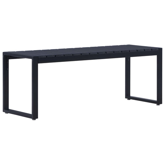 vidaXL Garden Bench | Black | PS board, iron | 120.5 cm | Built Tough