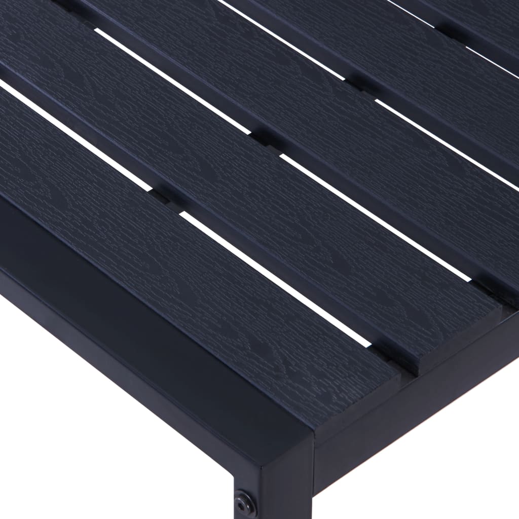 vidaXL Garden Bench | Black | PS board, iron | 120.5 cm | Built Tough
