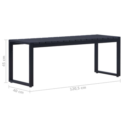 vidaXL Garden Bench | Black | PS board, iron | 120.5 cm | Built Tough