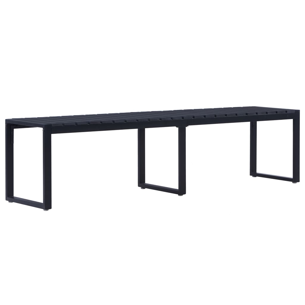 vidaXL Garden Bench | Black | PS board | 180 cm wide | Durable | Garden Bench