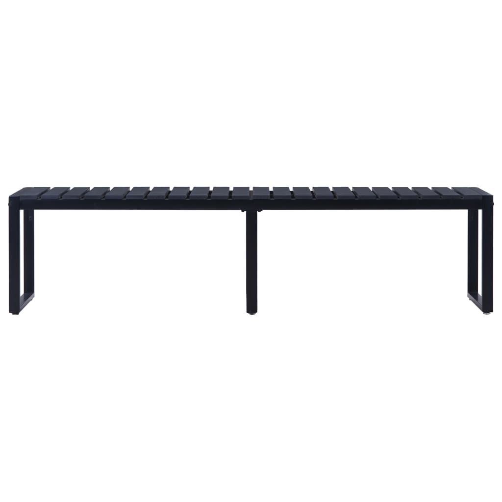vidaXL Garden Bench | Black | PS board | 180 cm wide | Durable | Garden Bench