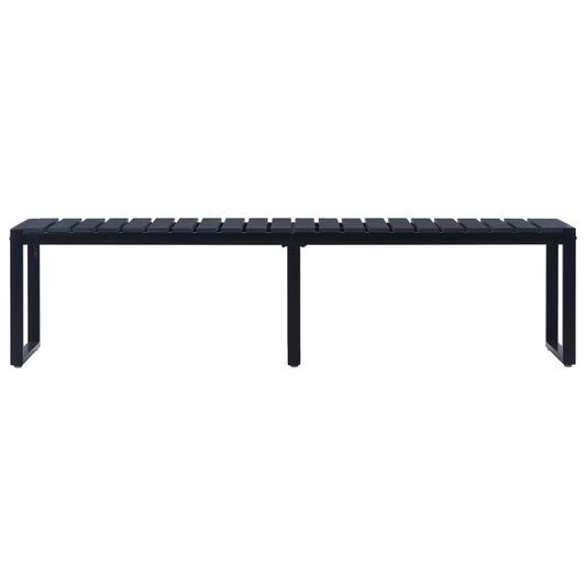vidaXL Garden Bench | Black | PS board | 180 cm wide | Durable | Garden Bench