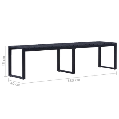 vidaXL Garden Bench | Black | PS board | 180 cm wide | Durable | Garden Bench