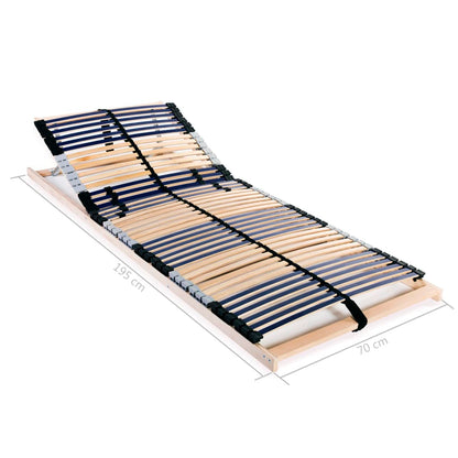 vidaXL Slatted Bed Bases without Mattress 2 pcs with 42 Slats 70x200 cm