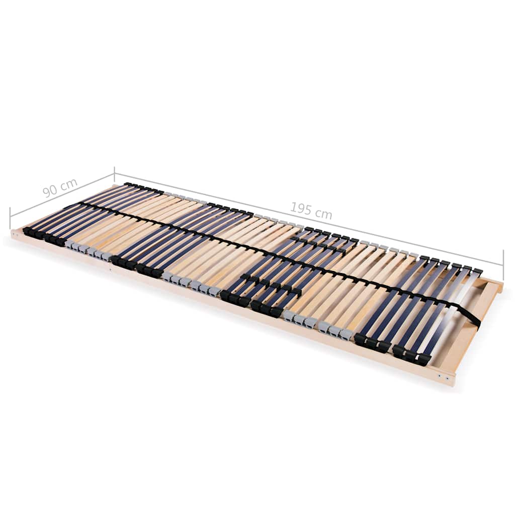 vidaXL Slatted Bed Bases without Mattress 2 pcs with 42 Slats 90x200 cm