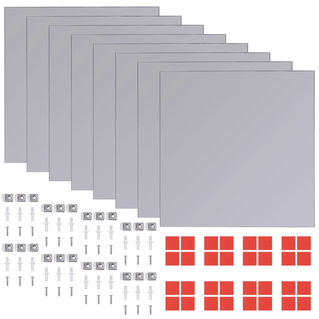 vidaXL Frameless Mirror Tiles Glass 16 pcs 20.5 cm