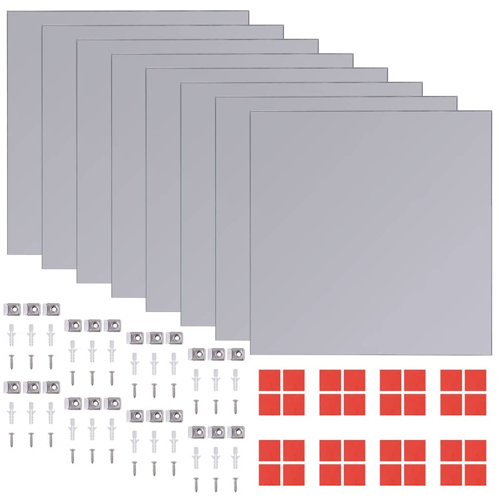 vidaXL Frameless Mirror Tiles Glass 16 pcs 20,5 cm