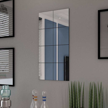 vidaXL Frameless Mirror Tiles Glass 16 pcs 20,5 cm