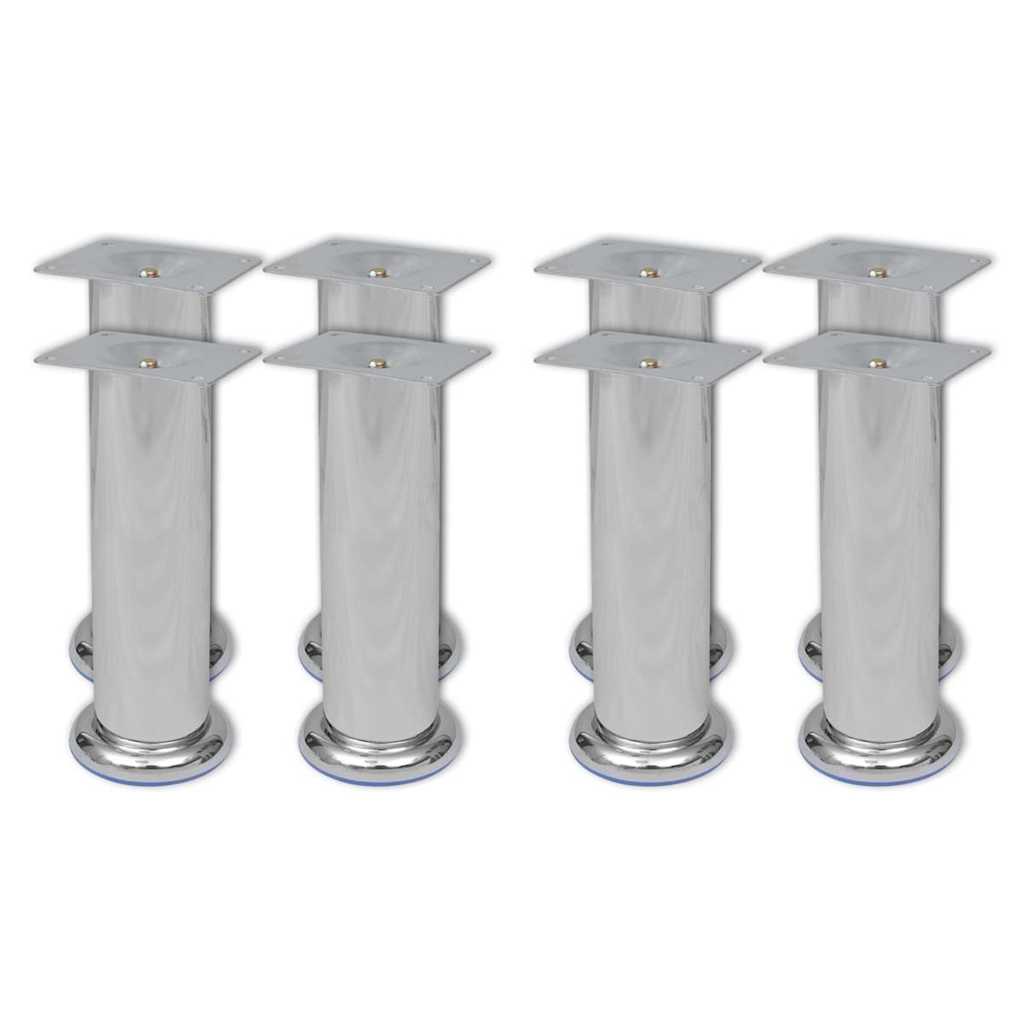 vidaXL Sofa Legs 8 pcs Round Chrome 180 mm