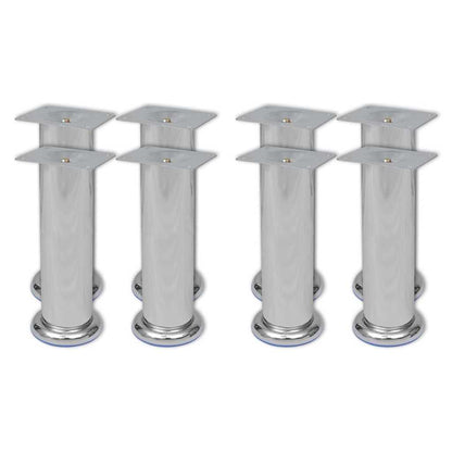vidaXL Sofa Legs 8 pcs Round Chrome 180 mm