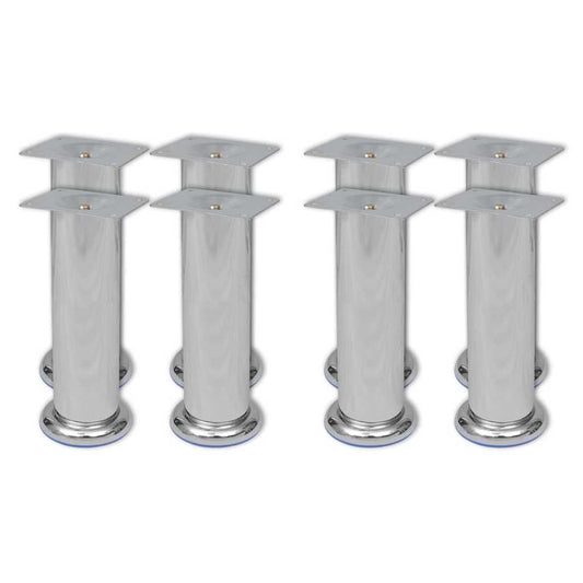 vidaXL Sofa Legs 8 pcs Round Chrome 180 mm