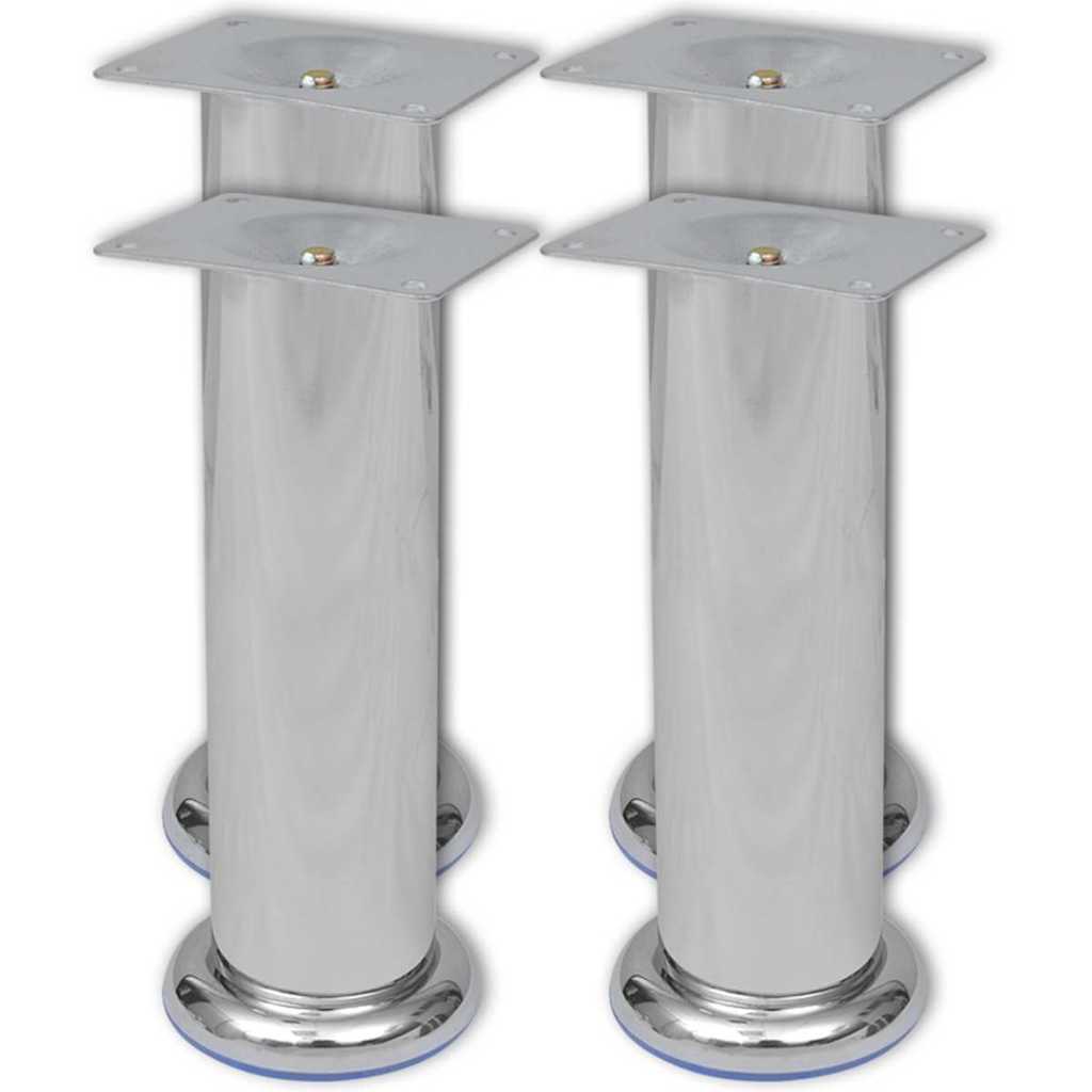 vidaXL Sofa Legs 8 pcs Round Chrome 180 mm