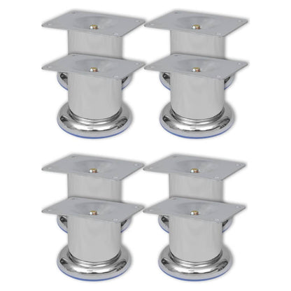 vidaXL Sofa Legs 8 pcs Round Chrome 60 mm