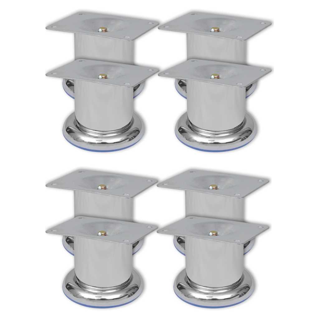 vidaXL Sofa Legs 8 pcs Round Chrome 60 mm