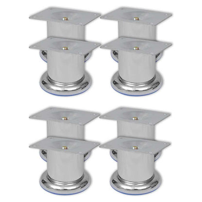 vidaXL Sofa Legs 8 pcs Round Chrome 60 mm