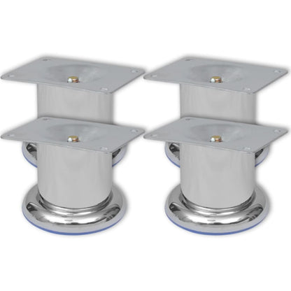 vidaXL Sofa Legs 8 pcs Round Chrome 60 mm