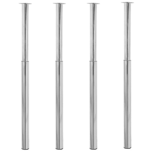 vidaXL Telescopic Table Legs 4 pcs Chrome 710 mm-1100 mm