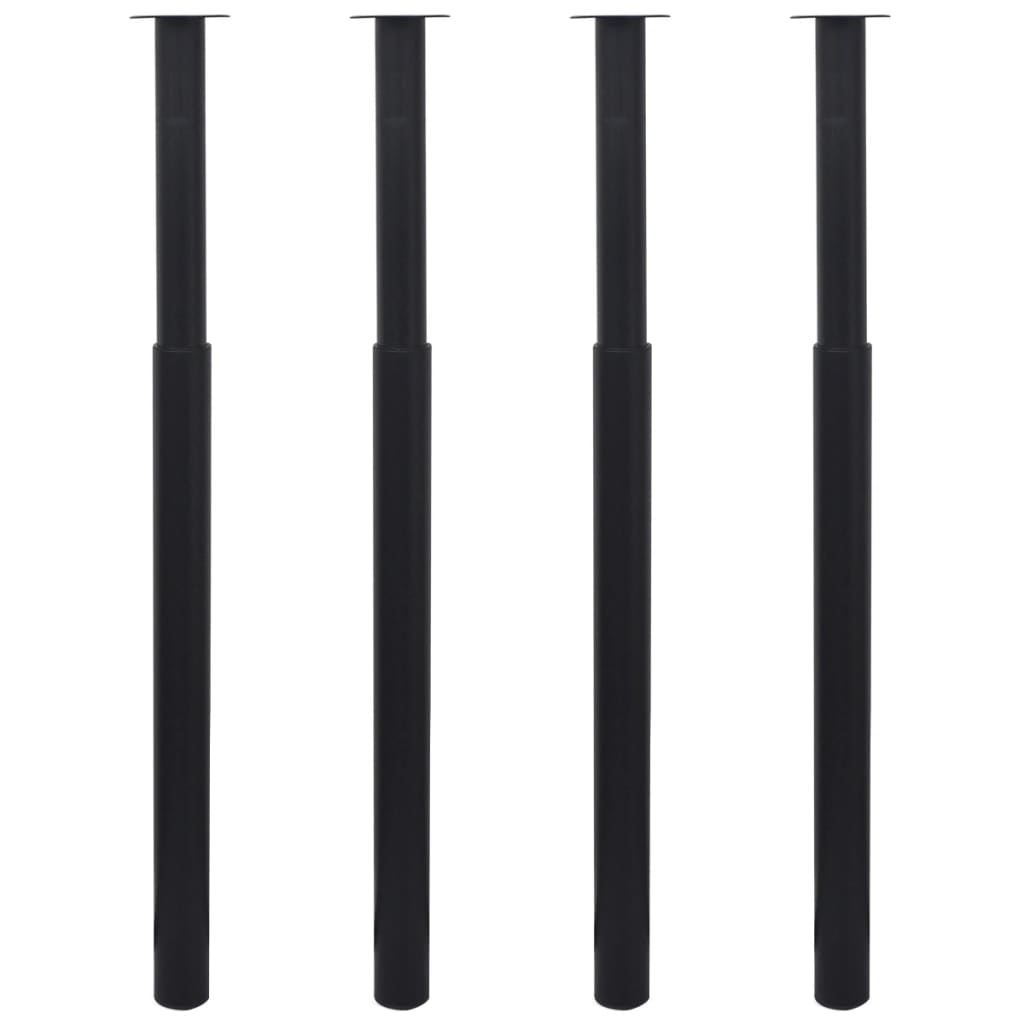 vidaXL Telescopic Table Legs 4 pcs Black 710 mm-1100 mm