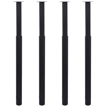 vidaXL Telescopic Table Legs 4 pcs Black 710 mm-1100 mm