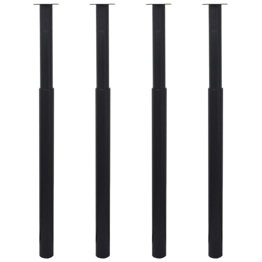 vidaXL Telescopic Table Legs 4 pcs Black 710 mm-1100 mm