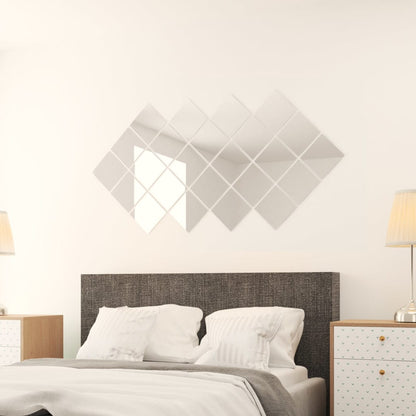 vidaXL Mirror Tiles | Set of 48 | Glossy Finish | Glass | 15 x 15 cm each