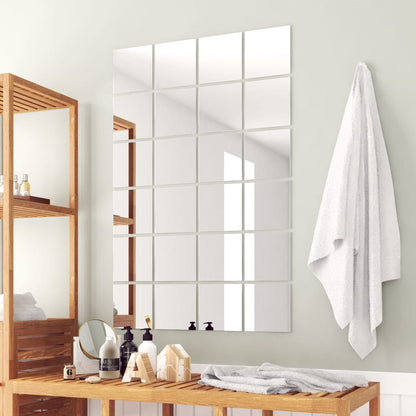 vidaXL Mirror Tiles | Set of 48 | Glossy Finish | Glass | 15 x 15 cm each