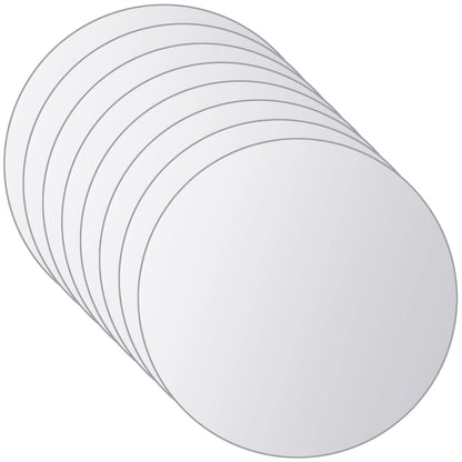 vidaXL Mirror Tile | Set of 16 | Transparent | Glass | 15 cm diameter