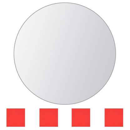 vidaXL Mirror Tile | Set of 16 | Transparent | Glass | 15 cm diameter