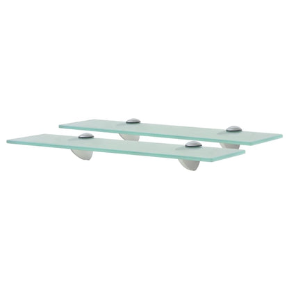 vidaXL Floating Shelf | Set of 2 | Clear | Toughened safety glass, zinc alloy