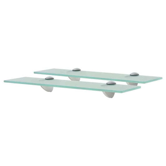 vidaXL Floating Shelf | Set of 2 | Clear | Toughened safety glass, zinc alloy
