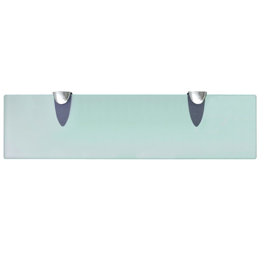 vidaXL Floating Shelf | Set of 2 | Clear | Toughened safety glass, zinc alloy