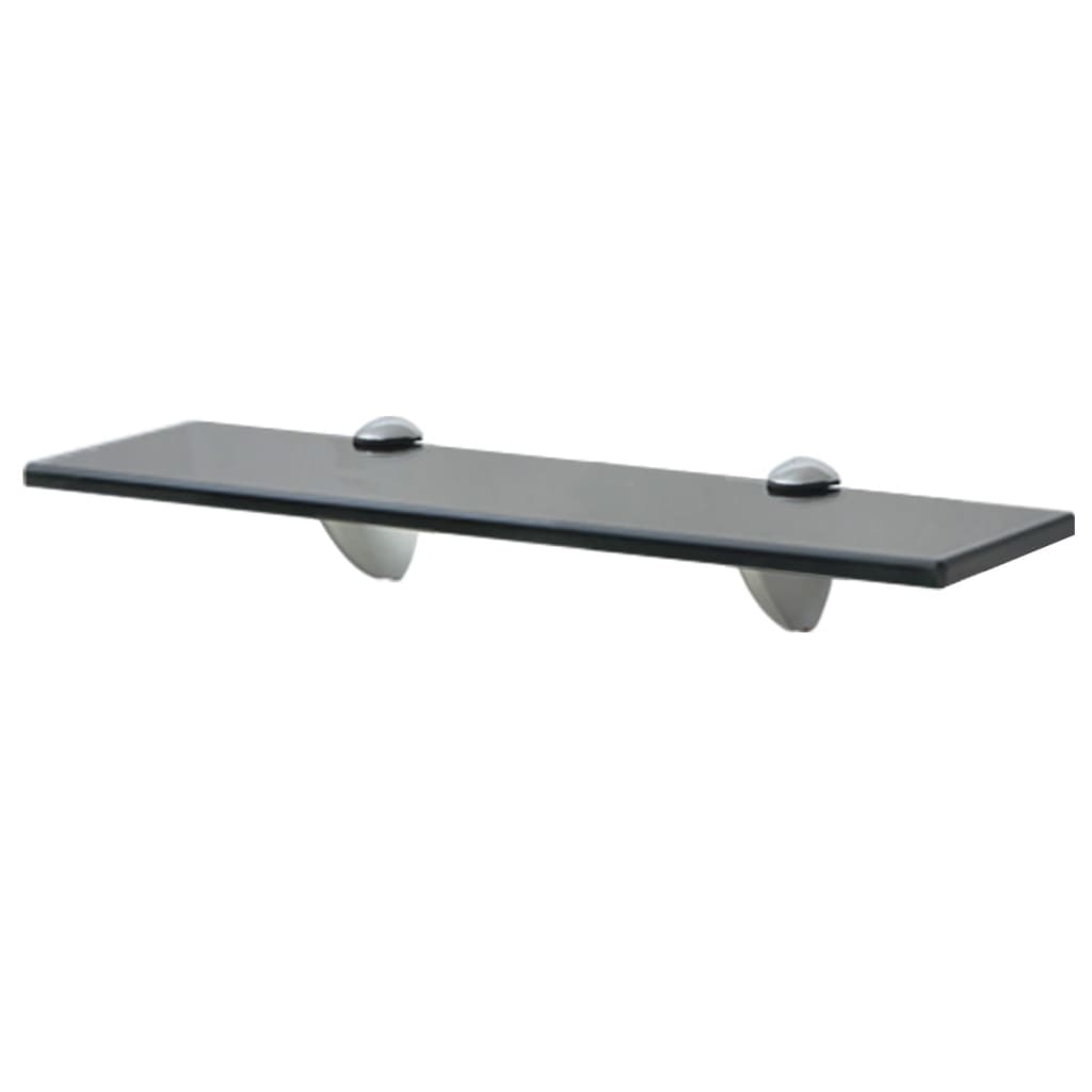vidaXL Floating Shelf | Set of 2 | Black | Tempered safety glass | 40x10 cm