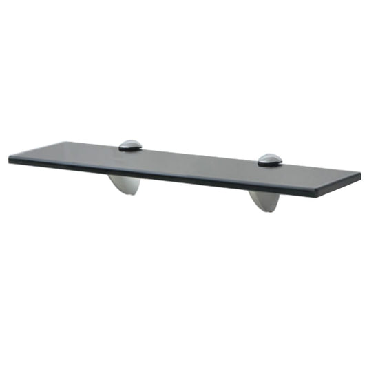 vidaXL Floating Shelf | Set of 2 | Black | Tempered safety glass | 40x10 cm