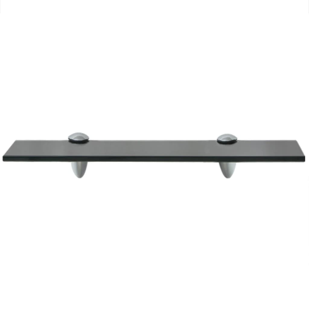 vidaXL Floating Shelf | Set of 2 | Black | Tempered safety glass | 40x10 cm