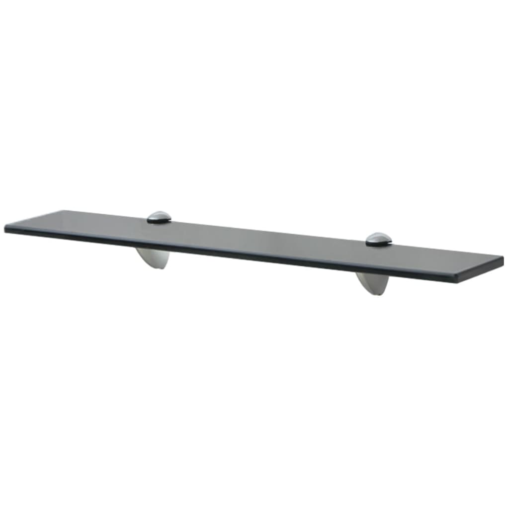 vidaXL Floating Shelf | Set of 2 | Black | Tempered safety glass, zinc alloy