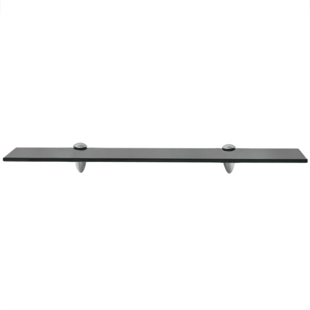 vidaXL Floating Shelf | Set of 2 | Black | Tempered safety glass, zinc alloy