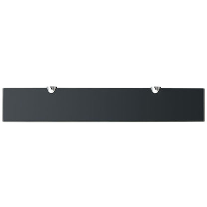 vidaXL Floating Shelf | Set of 2 | Black | Tempered safety glass, zinc alloy