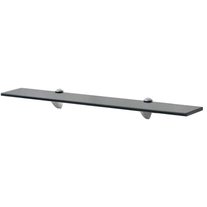 vidaXL Floating Shelf | Set of 2 | Black | Tempered safety glass, Zinc alloy