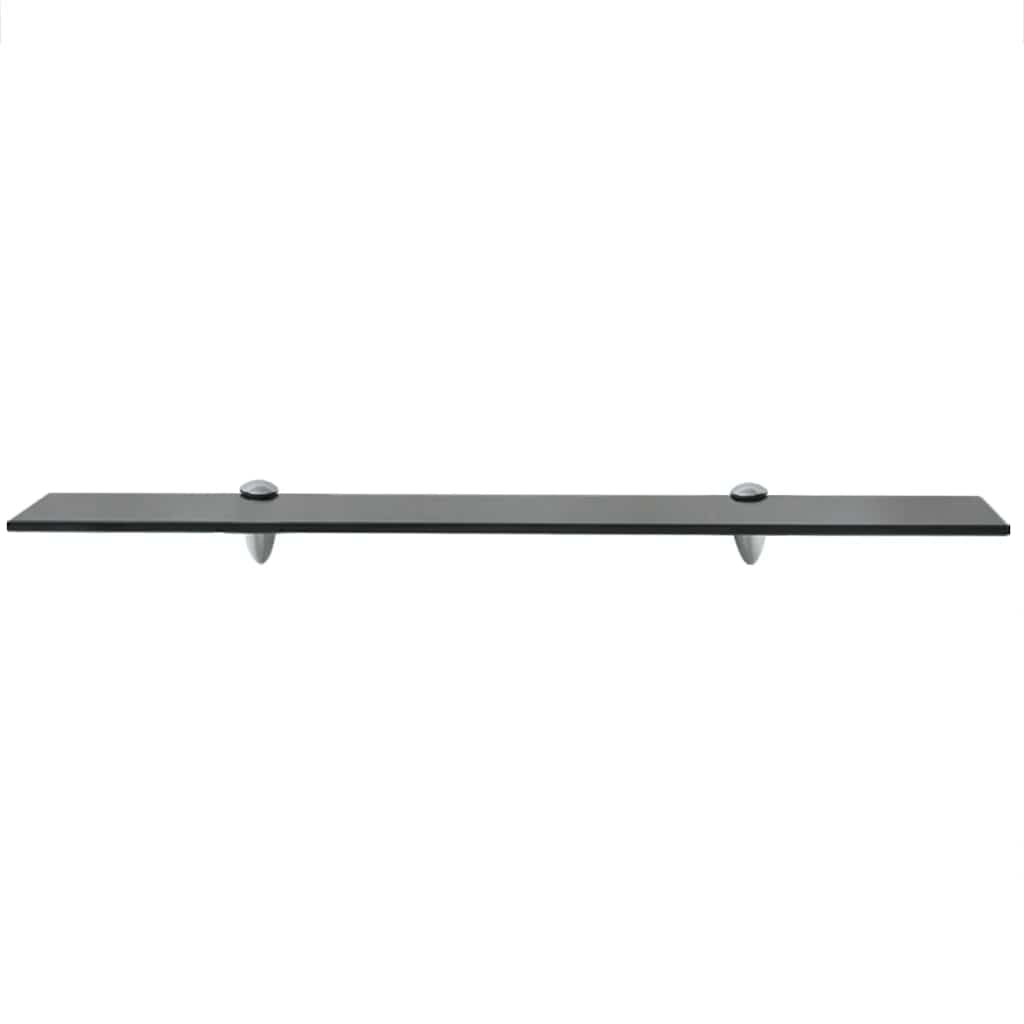 vidaXL Floating Shelf | Set of 2 | Black | Tempered safety glass, Zinc alloy